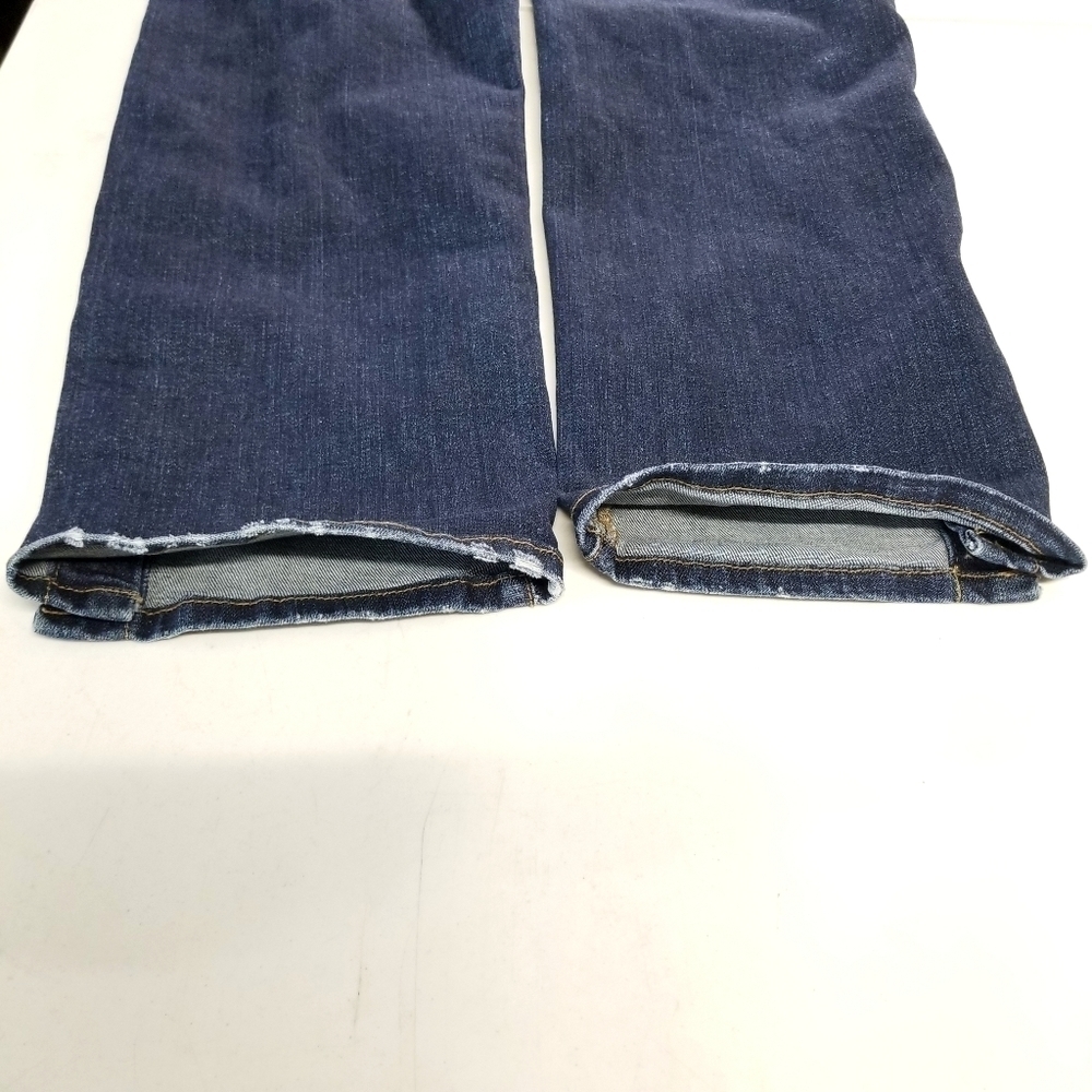 Frame Meribel Women's Le High Straight Leg Snap Buttons Hem Dark Wash Jeans, 27 - Picture 11 of 13